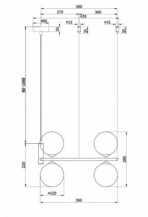Подвесная люстра Maytoni Ring MOD013PL-04W в Шадринске - shadrinsk.mebel24.online | фото 4