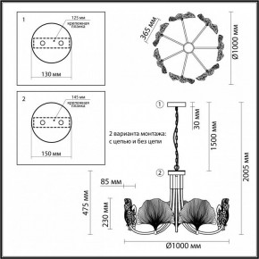 Подвесная люстра Odeon Light Ventaglio 4870/7 в Шадринске - shadrinsk.mebel24.online | фото 6