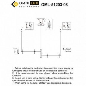 Подвесная люстра Omnilux Indovero OML-51203-08 в Шадринске - shadrinsk.mebel24.online | фото 3