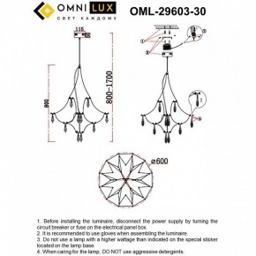 Подвесная люстра Omnilux Perelli OML-29603-30 в Шадринске - shadrinsk.mebel24.online | фото 10
