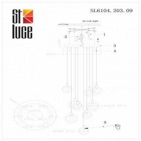 Подвесная люстра ST-Luce Montecelio SL6104.203.09 в Шадринске - shadrinsk.mebel24.online | фото 3