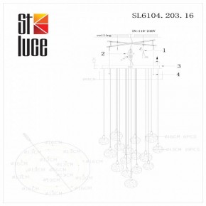 Подвесная люстра ST-Luce Montecelio SL6104.203.16 в Шадринске - shadrinsk.mebel24.online | фото 3