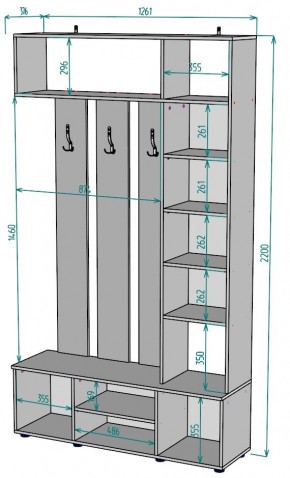 Прихожая с зеркалом V20_M в Шадринске - shadrinsk.mebel24.online | фото 2