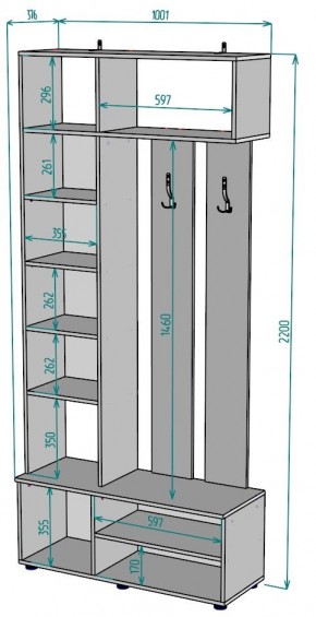 Прихожая с зеркалом V25_M в Шадринске - shadrinsk.mebel24.online | фото 2