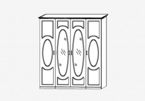 Прованс-2 Шкаф 4-х дверный с 2 зеркалами (Бежевый/Текстура белая платиной золото) в Шадринске - shadrinsk.mebel24.online | фото 2