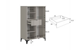 РИЧ Комод 2 со стеклом в Шадринске - shadrinsk.mebel24.online | фото 3