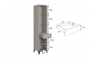 РИЧ Шкаф однодверный со стеклом в Шадринске - shadrinsk.mebel24.online | фото 3