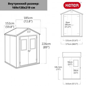 Сарай Манор 6*5 TWF (два окна на фасаде) MANOR 6x5 DD (two windows at the front) в Шадринске - shadrinsk.mebel24.online | фото 2