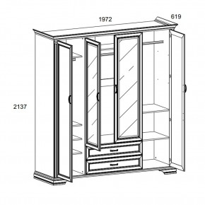 Шкаф 4D2S Z , MONAKO, цвет Сосна винтаж в Шадринске - shadrinsk.mebel24.online | фото