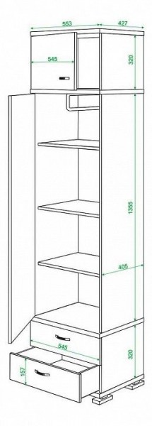 Шкаф платяной Домино КС-10 в Шадринске - shadrinsk.mebel24.online | фото 3