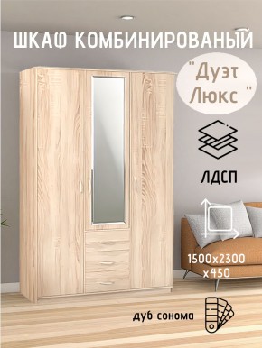 Шкаф комбинированный Дуэт Люкс с зеркалом в Шадринске - shadrinsk.mebel24.online | фото 1