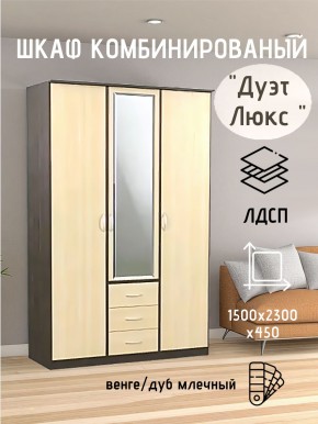 Шкаф комбинированный Дуэт Люкс с зеркалом в Шадринске - shadrinsk.mebel24.online | фото 3