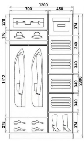 Шкаф-купе ХИТ 23-12-55 (620) в Шадринске - shadrinsk.mebel24.online | фото 2