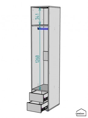 Шкаф Linnea MHR-1-3 2050х400х510 (Белый-М 11.1.1) в Шадринске - shadrinsk.mebel24.online | фото 3