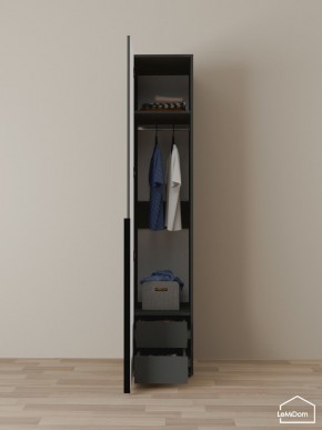 Шкаф Linnea MHR-1-3 2050х400х510 (Графит-М 11.1.25) в Шадринске - shadrinsk.mebel24.online | фото 3