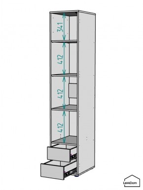 Шкаф Linnea MHR-1-4 2050х400х510 (Графит-М 11.1.25) в Шадринске - shadrinsk.mebel24.online | фото 3