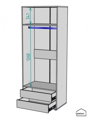 Шкаф Linnea MHR-2PO-3 2050х800х510 (Белый-М 11.1.1) в Шадринске - shadrinsk.mebel24.online | фото 3