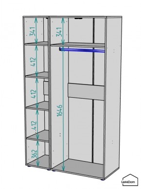 Шкаф Linnea MHR-3-1 2050х1200х510 (Белый-М 11.1.1) в Шадринске - shadrinsk.mebel24.online | фото 3
