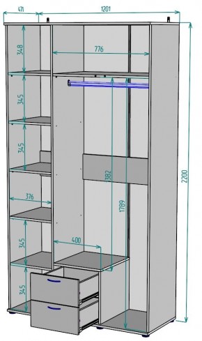 Шкаф Ольга H54 в Шадринске - shadrinsk.mebel24.online | фото 2