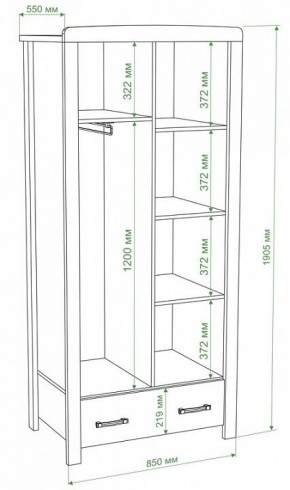 Шкаф платяной Бартоло Ш2Д в Шадринске - shadrinsk.mebel24.online | фото 2