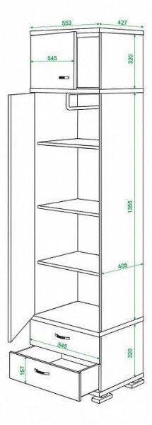 Шкаф платяной Домино КС-10 в Шадринске - shadrinsk.mebel24.online | фото 3