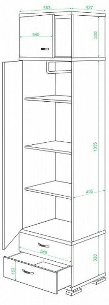 Шкаф платяной Домино КС-10 в Шадринске - shadrinsk.mebel24.online | фото 2