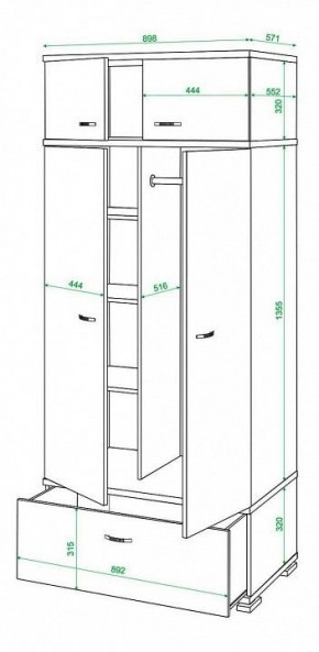 Шкаф платяной Домино КС-20 в Шадринске - shadrinsk.mebel24.online | фото 3