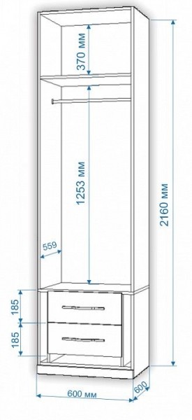 Шкаф платяной Нобиле Пл-60/60 в Шадринске - shadrinsk.mebel24.online | фото 2