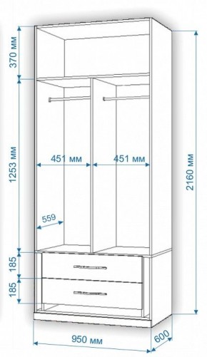 Шкаф платяной Нобиле Пл-95/60 в Шадринске - shadrinsk.mebel24.online | фото 3