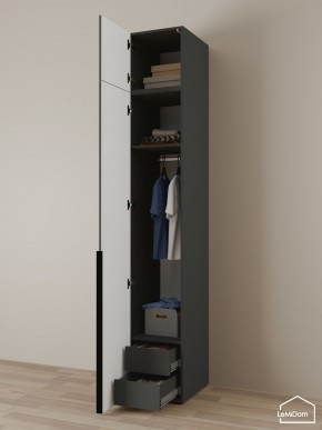Шкаф с антресолью Linnea MHR-1A-3 2450х400х510 (Графит-М 11.1.25) в Шадринске - shadrinsk.mebel24.online | фото 5