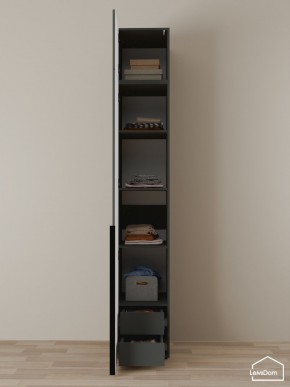 Шкаф с антресолью Linnea MHR-1A-4 2450х400х510 (Графит-М 11.1.25) в Шадринске - shadrinsk.mebel24.online | фото 4