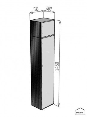 Шкаф с антресолью Linnea MHR-1POA-2 2450х400х510 (Белый-М 11.1.1) в Шадринске - shadrinsk.mebel24.online | фото 2