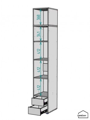 Шкаф с антресолью Linnea MHR-1POA-4 2450х400х510 (Белый-М 11.1.2) в Шадринске - shadrinsk.mebel24.online | фото 3