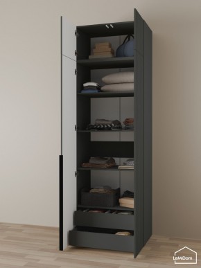 Шкаф с антресолью Linnea MHR-2A-3 2450х800х510 (Графит-М 11.1.25) в Шадринске - shadrinsk.mebel24.online | фото 6