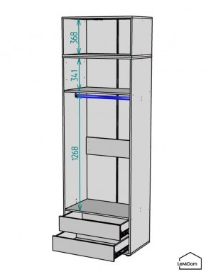 Шкаф с антресолью Linnea MHR-2POA-3 2450х800х510 (Белый-М 11.1.2) в Шадринске - shadrinsk.mebel24.online | фото 3