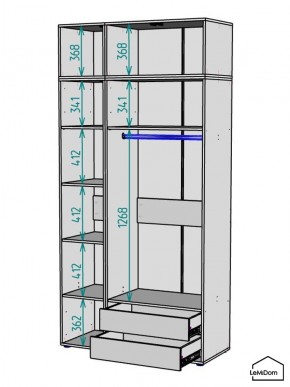 Шкаф с антресолью Linnea MHR-3POA-2 2450х1200х510 (Белый-М 11.1.2) в Шадринске - shadrinsk.mebel24.online | фото 3