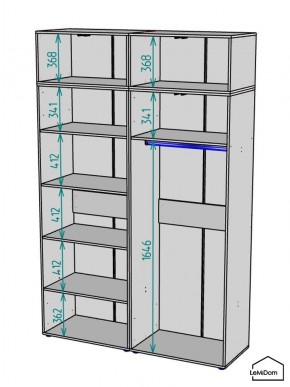 Шкаф с антресолью Linnea MHR-4POA-1 2450х1600х510 (Белый-М 11.1.2) в Шадринске - shadrinsk.mebel24.online | фото 3