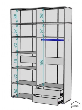 Шкаф с антресолью Linnea MHR-4POA-2 2450х1600х510 (Белый-М 11.1.2) в Шадринске - shadrinsk.mebel24.online | фото 3