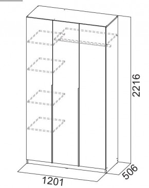 Шкаф ШК-5 (1200) Меланж в Шадринске - shadrinsk.mebel24.online | фото 6