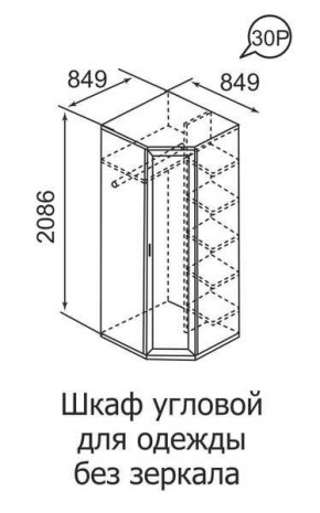 Шкаф угловой для одежды Ника-Люкс 30 без зеркал в Шадринске - shadrinsk.mebel24.online | фото 3