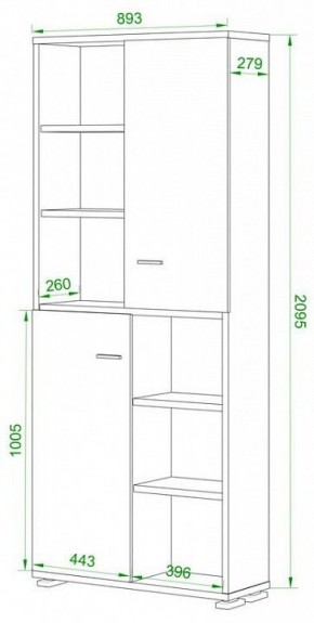 Шкаф-витрина Домино ПУ-30-2-ФС в Шадринске - shadrinsk.mebel24.online | фото 2