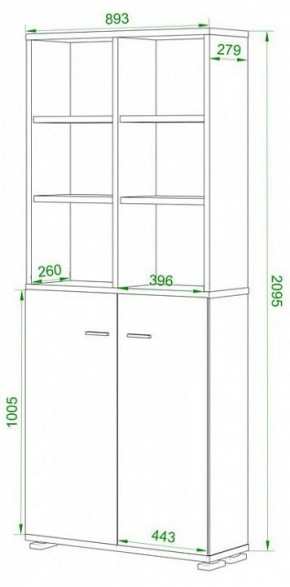 Шкаф-витрина Домино ПУ-30-4-ФС в Шадринске - shadrinsk.mebel24.online | фото 2