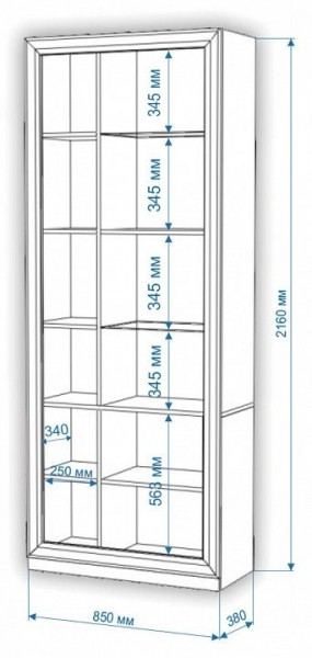 Шкаф-витрина Нобиле ШВтВ-ФСД-БЯН в Шадринске - shadrinsk.mebel24.online | фото 3