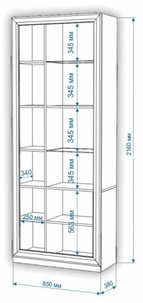 Шкаф-витрина Нобиле ШВтВ-ФСД-ФГК в Шадринске - shadrinsk.mebel24.online | фото 3