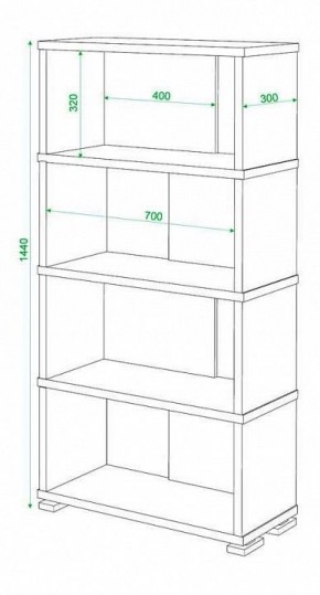Стеллаж книжный Домино нельсон СБ-10_4 в Шадринске - shadrinsk.mebel24.online | фото 2