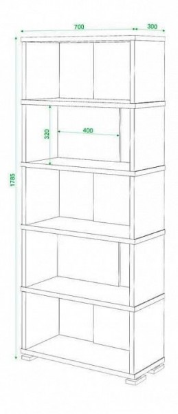 Стеллаж книжный Домино нельсон СБ-10_5 в Шадринске - shadrinsk.mebel24.online | фото 3