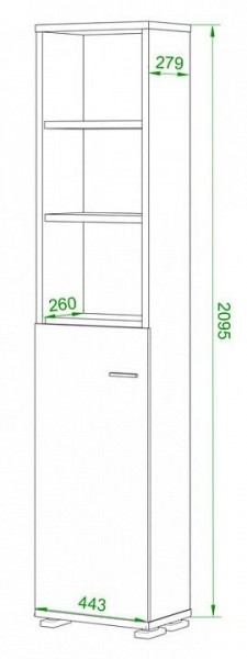 Стеллаж комбинированный Домино ПУ-20-2 в Шадринске - shadrinsk.mebel24.online | фото 2