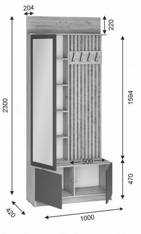 Стенка для прихожей Молд в Шадринске - shadrinsk.mebel24.online | фото 3