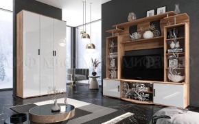 Стенка Виста (Белый глянец/Дуб крафт) в Шадринске - shadrinsk.mebel24.online | фото 3