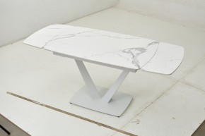 Стол ALATRI 120 GLOSS STATUARIO WHITE SOLID CERAMIC / WHITE, ®DISAUR в Шадринске - shadrinsk.mebel24.online | фото 2